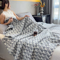 Ljojo 100% Cotton Muslin Throw Blanket - Lightweight Breathable Boho Throws