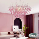 LED Pink Crystal Chandelier Water Drop Ceiling Lamp - Nordic Hot Sales - Ljojo