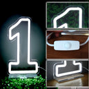 Ljojo™ Numbers Neon Sign 0-9 with Stand Base - USB Powered Dimmable Light Sign