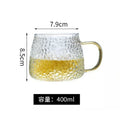 Ljojo 400ml Rose Glass Cup with Handle for Juice Coffee Tea Milk