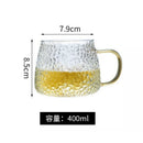 Ljojo 400ml Rose Glass Cup with Handle for Juice Coffee Tea Milk