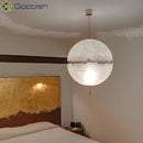 Ljojo Glass Fiber Round Cotton Ball LED Pendant Light Chandelier for Living Room Home Decoration