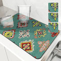 Ethnic Absorbent Draining Mat by Ljojo: Quick Dry Kitchen & Bathroom Mat