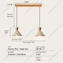 Modern Travertine Wood Pendant Light LED Hanging Chandelier for Dining Room Kitchen Island Bedroom by Ljojo