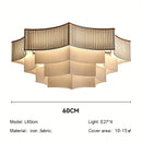 Ljojo Medieval Retro Fabric Living Room Ceiling Chandelier - LED Lighting for Home Decor