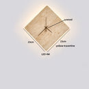 Ljojo LED Wall Clock Yellow Stone Light for Modern Nordic Decor
