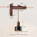 Ljojo Mid Century Modern LED Wall Light - Black Travertine Folding Bedside Lamp