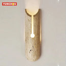 Cave Stone Yellow Travertine Wall Light Retro LED for Bedroom by Ljojo