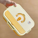 Ljojo 4/5 Grids Stainless Steel Divided Lunch Box Set with Cutlery