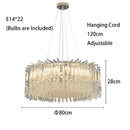 Ljojo Luxury Crystal Ceiling Chandelier LED Modern Chrome Hanging Lamps for Living Room Decor