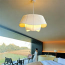 LED Pendant Light Modern Cream Fabric Chandelier for Living Room - Ljojo
