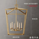 Gold Iron Cage Pendant Lighting Fixture Chandelier for Dining Room by Ljojo