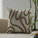 Ljojo 45x45cm Line Tufted Chenille Pillow Cover for Indoor Living Room Sofa