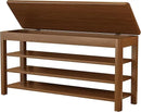 Ljojo™ 3-Tier Wooden Shoe Storage Bench for Entryway - Front Door Rack