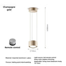 Ljojo Modern Aluminum LED Pendant Light with Dimming Remote Control