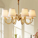 Ljojo Luxury Copper Chandelier: Elegant Ceiling Light for Living, Dining, Kitchen - Fabric Pendant Lighting