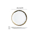 Ljojo Light Luxury Ceramic Dinner Plate for Steaks, Noodles, Fruits, and Dim Sum
