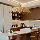 Japanese Flower Shaped Wicker LED Hanging Lamps for Stylish Home Decor by Ljojo
