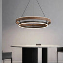 Italian Designer LED Ceiling Chandelier Lamp for Dinning Living Room - Walnut Metal Pendant Light
