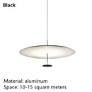 Ljojo Minimalist Gold Black Ceiling Pendant Light for Living Room - Ultra-thin Ring Suspension Lamp
