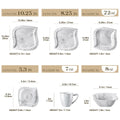 Ljojo Marble Grey Ivory White Ceramic Dinnerware Set - 36 Piece