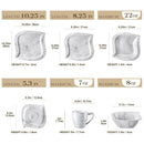 Ljojo Marble Grey Ivory White Ceramic Dinnerware Set - 36 Piece
