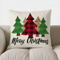 Ljojo Merry Plaid Pattern Pillow Cover for Sofa, Bedroom, Car