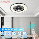 Ljojo 56cm Round LED Ceiling Fan with Remote Control and Modern Design