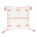 Bohemian Pink Geometric Tassel Throw Pillow Cover for Living Room Sofa by Ljojo