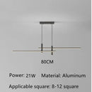 Ljojo Minimalist Line Chandelier Pendant Lamps for Kitchen Dining Table Lighting