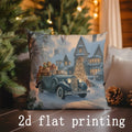 Christmas Scenes Pillow Covers by Ljojo - Festive Prints for Sofa, Bedroom, Car