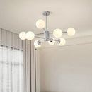 Ljojo French Medieval Style LED Pendant Light: High-End Nordic Round Glass Ball Chandelier