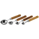 Ljojo Measuring Spoons & Cups Set Wood Handle Stainless Steel Baking Tools