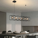 Art Deco Gray Glass Chandelier Black Metal Pendant Lamp For Hotel Hall by Ljojo