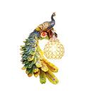 Gold White Peacock Crystal Wall Lamp | Modern Nordic Retro LED Wall Light by Ljojo