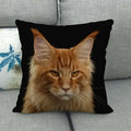 Fat Orange Cat Print Cushion Cover 45x45cm by Ljojo: Animal Pattern Home Decor Pillowcase