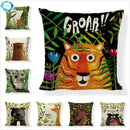 Linen Print Pillowcase 45X45CM Wildlife Collection by Ljojo