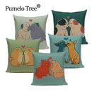 Ljojo Love Pug Dog Cushion Cover Sleep Dog Throw Pillow Case