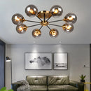 Ljojo Glass Ceiling Chandelier Elegant Nordic Hanging Light Fixture for Living Room Bedroom