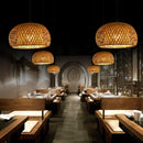 Bamboo Wicker Pendant Chandelier Hand Woven E27 Ceiling Light by Ljojo