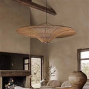 Ljojo Japanese Wabi Sabi Rattan Pendant Lamp Rustic Chandelier for Living Room & Cafe