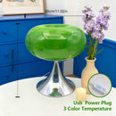 Green Apple Glow Stained Glass Table Lamp Minimalist LED Bedroom Study Reading Ornament Ljojo