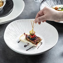 Ljojo Matte Striped Ceramic Deep Plate Set - Creative Tableware for Restaurants