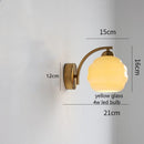 Ljojo Milky Glass Ball LED Wall Sconce, Modern Nordic Iron Wrount Lamp
