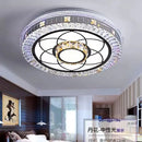 LED Circle Light Fixture Silver Crystal Pendant 500mm Diameter for Bedroom Living Room by Ljojo