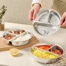 Ljojo 3-Grid Stainless Steel Kids Food Plate - Cute & Durable Divided Dish