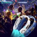 Ljojo LED Hanging Neck Fan with Colorful Atmosphere Lights