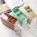 Ljojo 3-Layer Healthy Material Kids Bento Box with Handle, 900ML