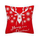Ljojo Merry Christmas Print Sofa Cushion Decoration Pillowcase