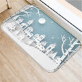 Christmas Snow Deer Pattern Printed Door Mat for Home Decor by Ljojo